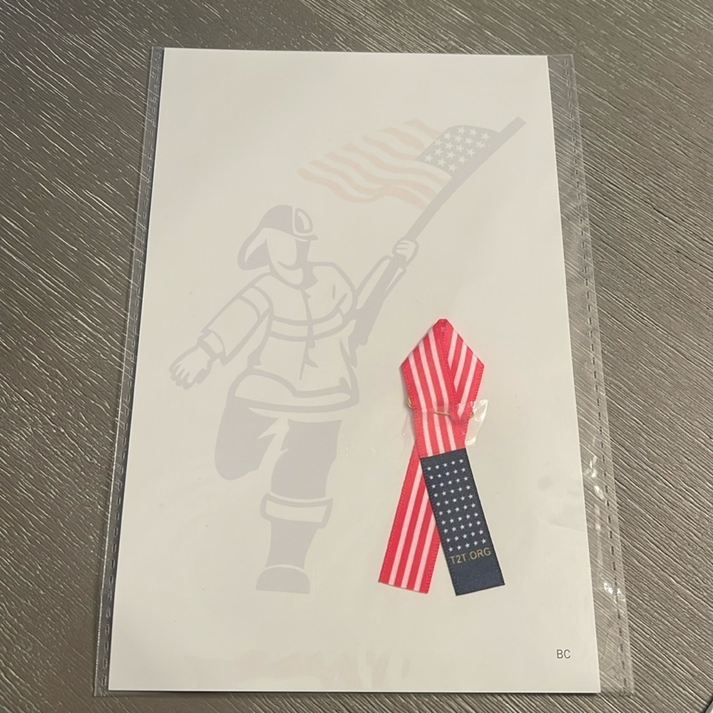 Fireman American flag decal and flag ribbon pin